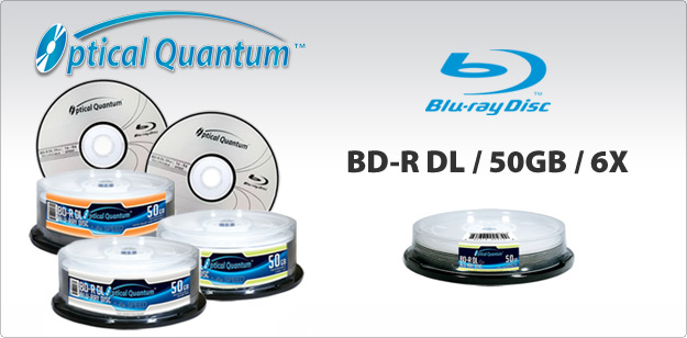 Vinpower Digital is proud to offer the latest line in the Optical Quantum recordable Blu-ray media:  50GB 6x BD-R DL
