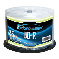 OPTICAL QUANTUM 4X 25GB LOGO TOP BD-R - 50 PC/PK