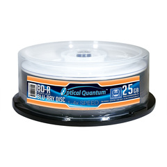 OPTICAL QUANTUM 4X 25GB GLOSSY WHITE INKJET HUB PRINTABLE BD-R - 25 PC/PK