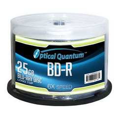 OPTICAL QUANTUM 6X 25GB LOGO TOP BD-R - 10 PC/PK