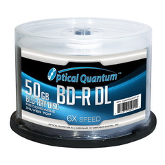 Optical Quantum 6x 50GB Silver Top BD-R DL 