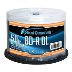 Optical Quantum 6x 50GB White Inkjet Hub Printable BD-R DL 