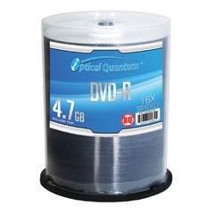 OPTICAL QUANTUM 16X 4.7GB SILVER TOP DVD-R - 100 PC/PK