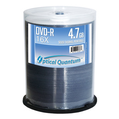 Optical Quantum BQ 16x 4.7GB Silver Thermal Hub Printable DVD-R 100 Packs Disc