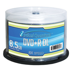 OPTICAL QUANTUM 8X 8.5GB LOGO TOP DVD+R DL - 50 PC/PK