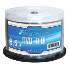 OPTICAL QUANTUM 8X 8.5GB SILVER TOP DVD+R DL - 50 PC/PK