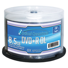 OPTICAL QUANTUM 8X 8.5GB WHITE THERMAL HUB PRINTABLE DVD+R DL - 50 PC/PK
