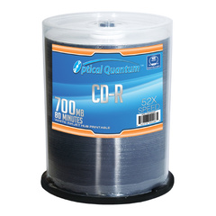 Optical Quantum 52x 700MB White Inkjet Hub Printable CD-R 100 Packs Disc