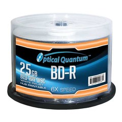 OPTICAL QUANTUM 6X 25GB WHITE INKJET HUB PRINTABLE BD-R - 10 PC/PK