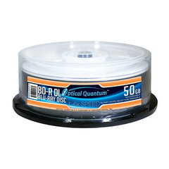 OPTICAL QUANTUM 6X 50GB GLOSSY WHITE INKJET PRINTABLE BD-R DL - 25 PC/PK 
